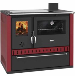 Prity - Festbrennstoffofen PRITY GT FS G DR, burgunderrot, rechts - LÍBI ELEKTRO