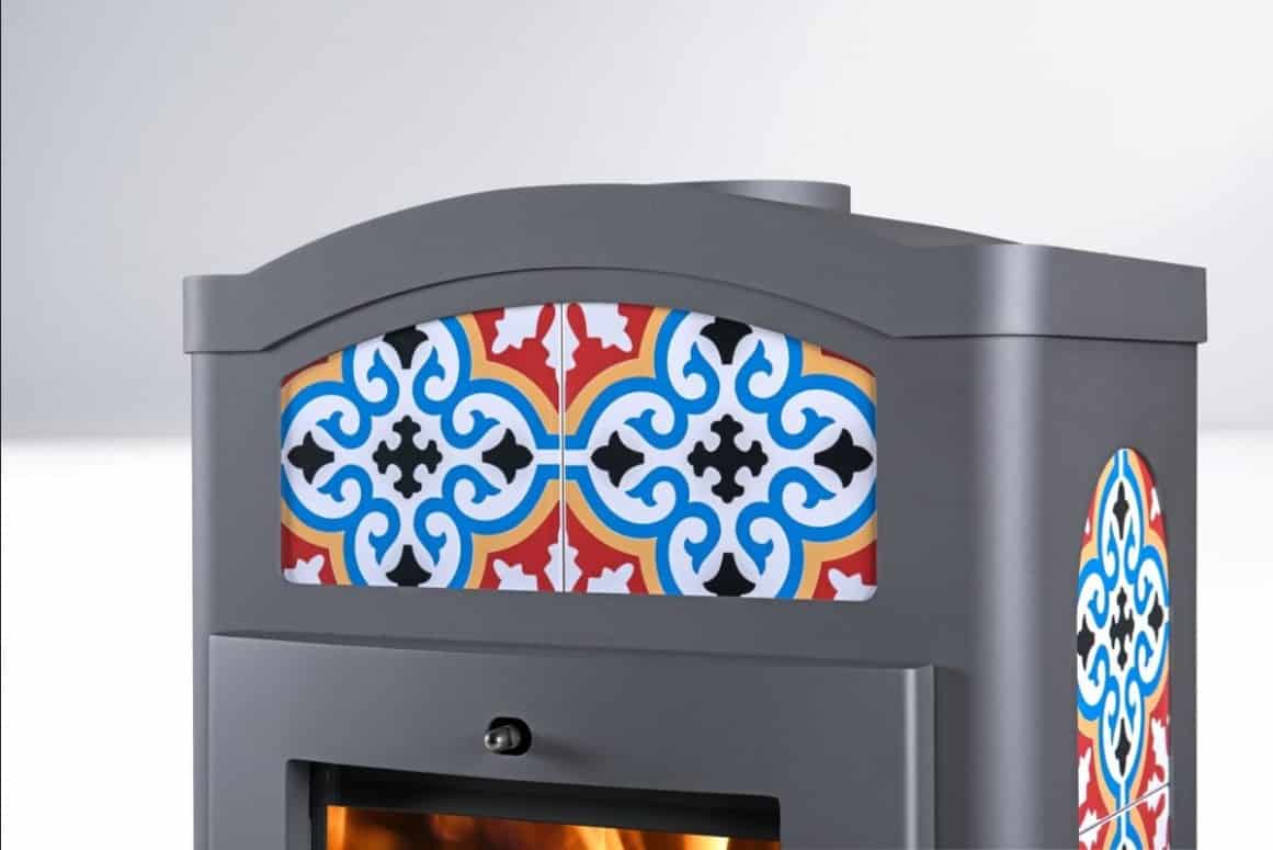 THORMA - Kaminofen THORMA TORINO, graue / orientalische Keramik - LÍBI ELEKTRO