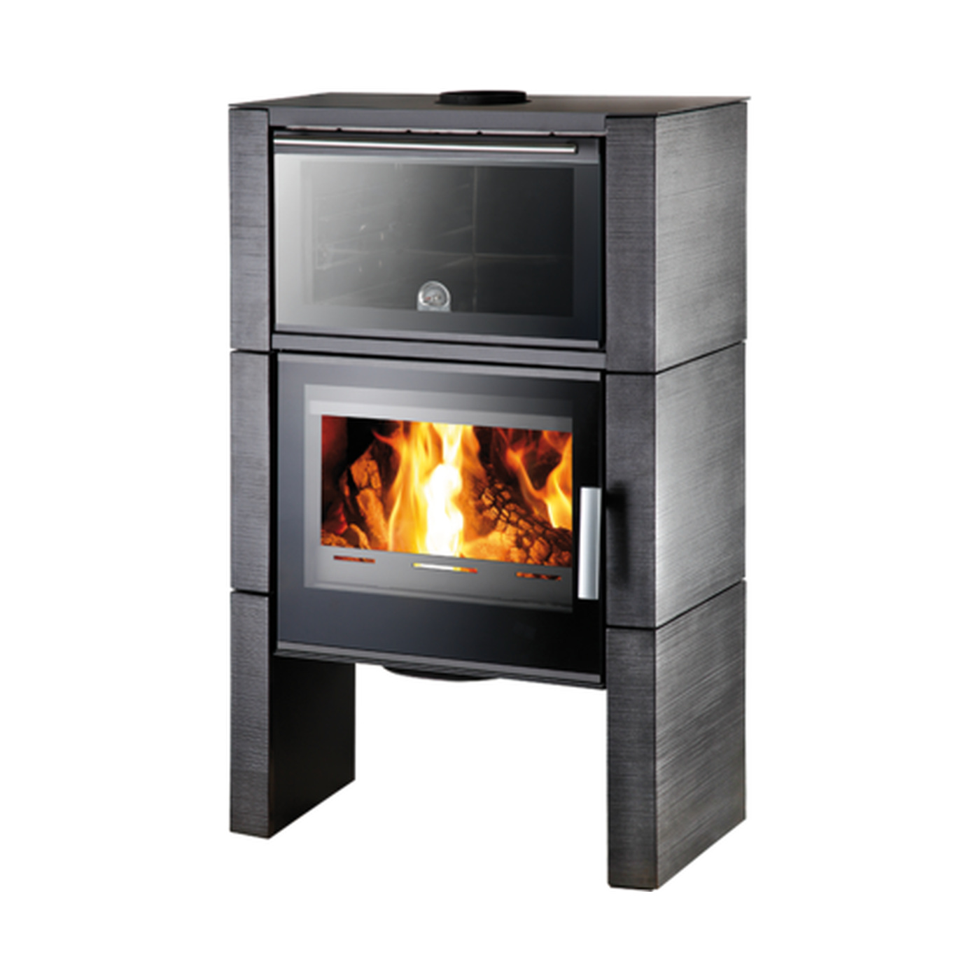 HAAS+SOHN - Kaminofen mit Backofen HAAS+SOHN DALE mit Backofen, anthrazit/metallischer Ofen - LÍBI ELEKTRO