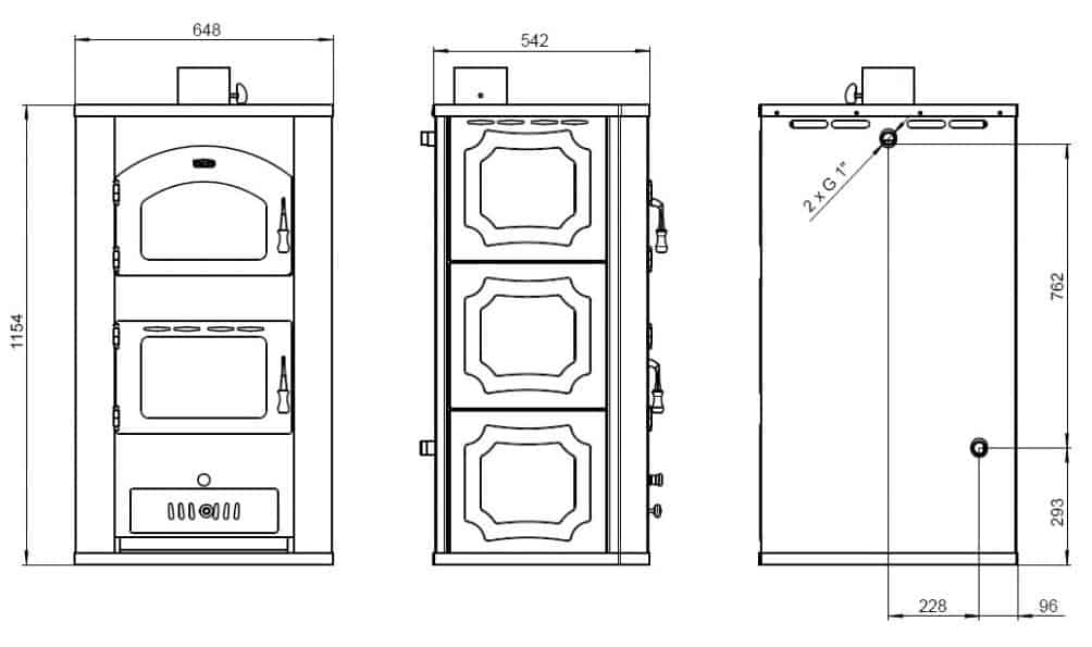 Prity - Kaminofen mit Backofen und Wärmetauscher PRITY FG W20 - LÍBI ELEKTRO
