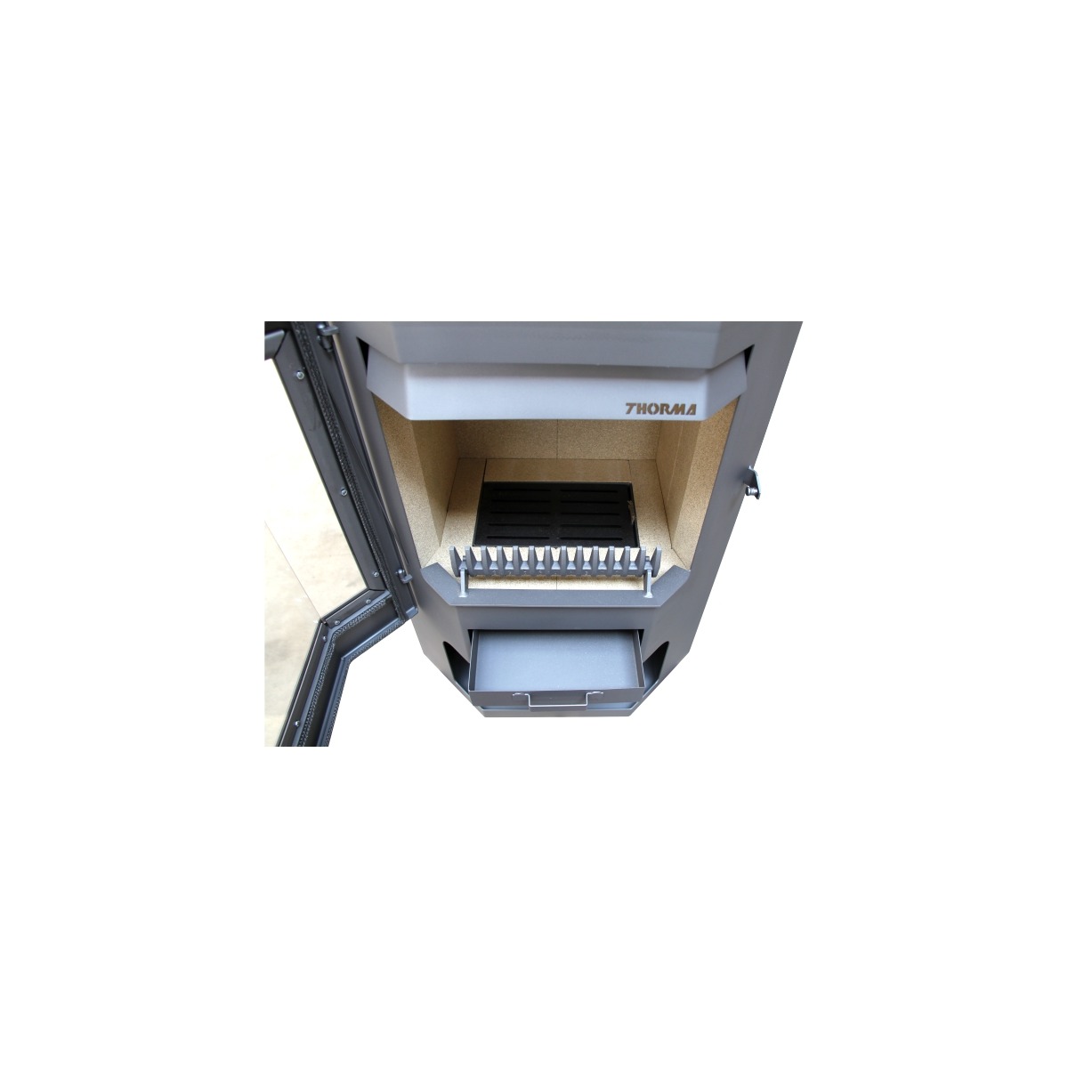 THORMA – Kaminofen THORMA FRANKFURT, grau – LÍBI ELEKTRO