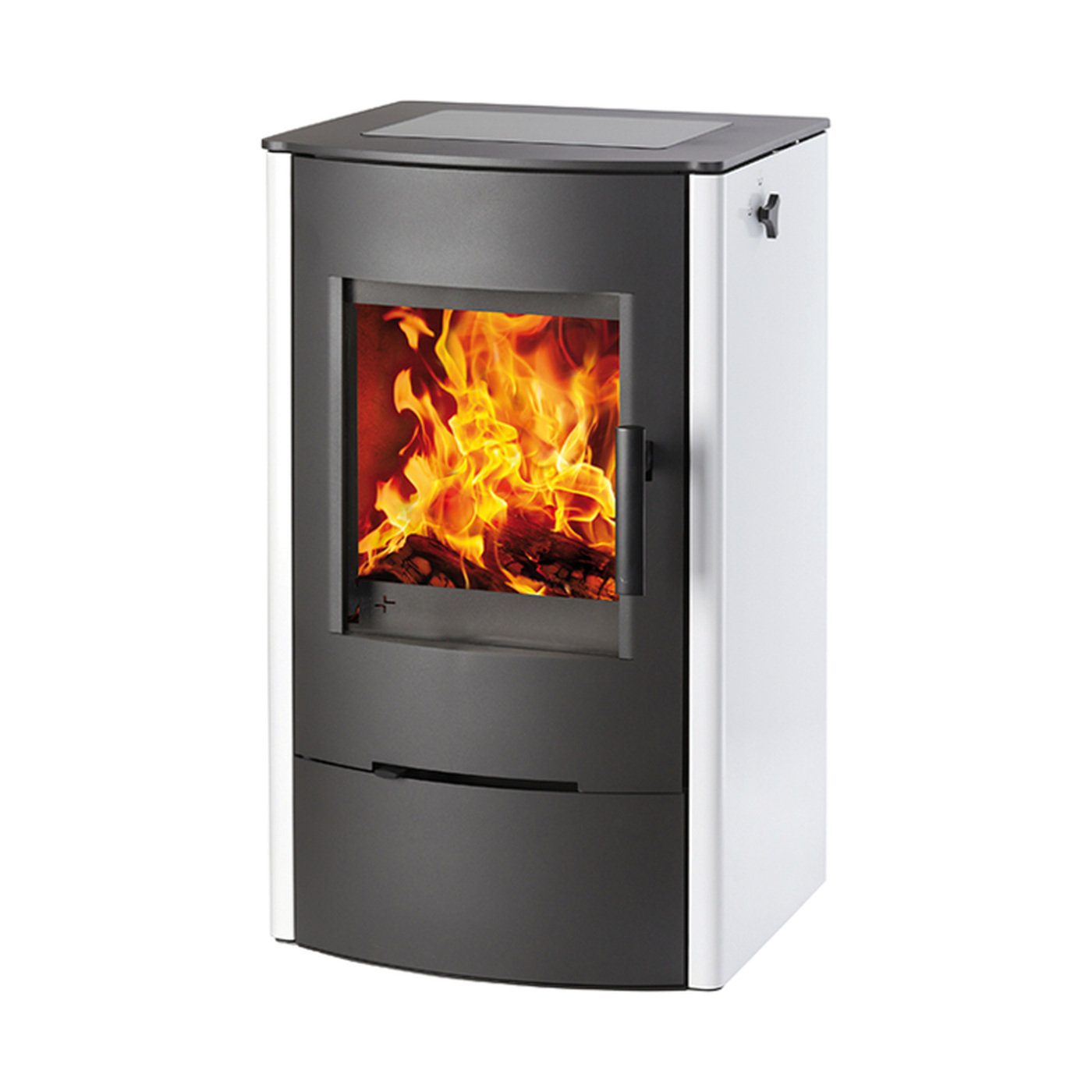 HAAS+SOHN - Kaminofen HAAS+SOHN mit FIREPOT Glaskeramik-Kochfeld in Weiß - LÍBI ELEKTRO