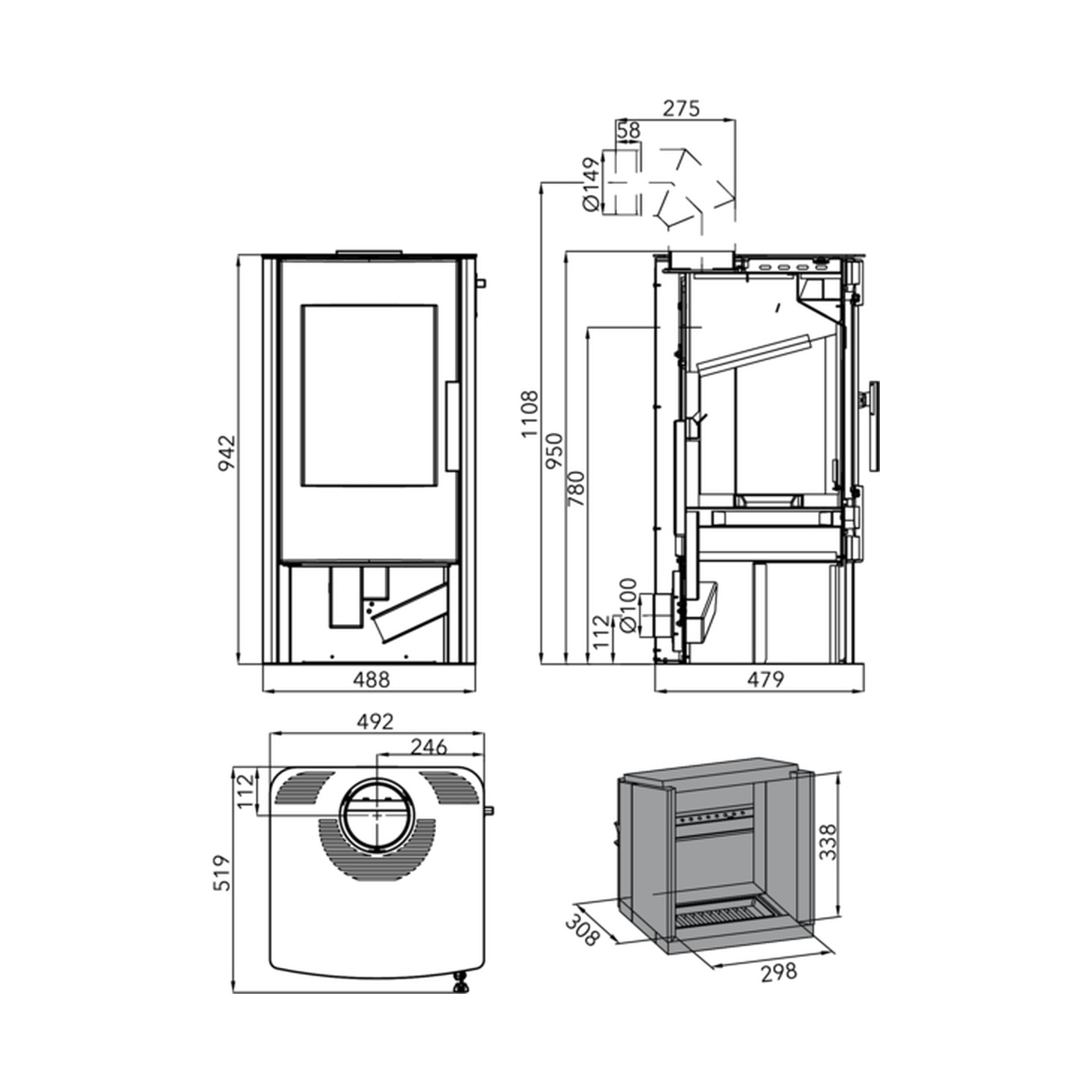 HAAS+SOHN - Kaminofen HAAS+SOHN HERBORN II, schwarz - LÍBI ELEKTRO