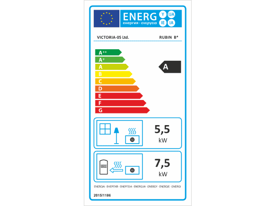 Victoria - Kaminofen mit Wärmetauscher VICTORIA Rubin B, rot - LÍBI ELEKTRO