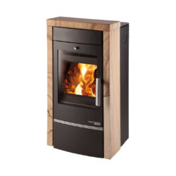 HAAS+SOHN - Kaminofen mit Wärmetauscher HAAS+SOHN VISBY II mit Wärmetauscher, schwarz/Woodstone Prestige - LÍBI ELEKTRO