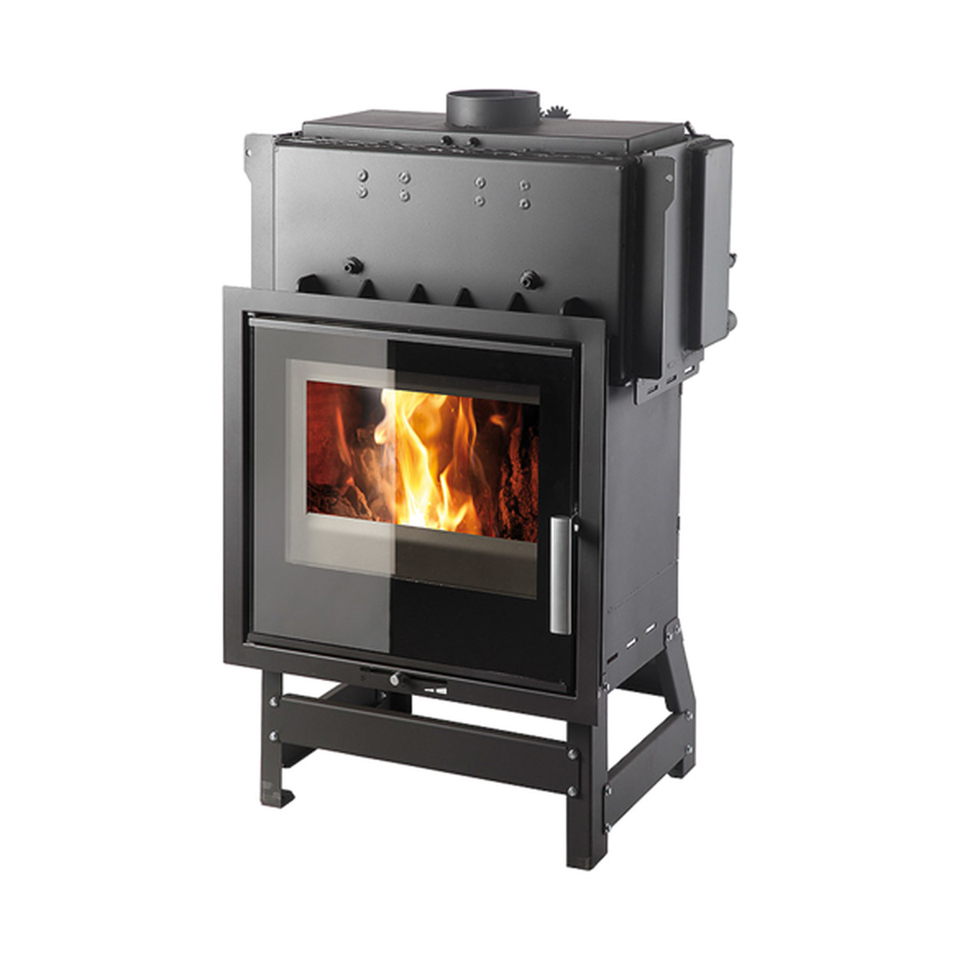HAAS+SOHN - Kamineinsätze mit Wärmetauscher HAAS+SOHN VESUVIO II/12/2S mit Wärmetauscher, schwarz/glasbedruckt - LÍBI ELEKTRO