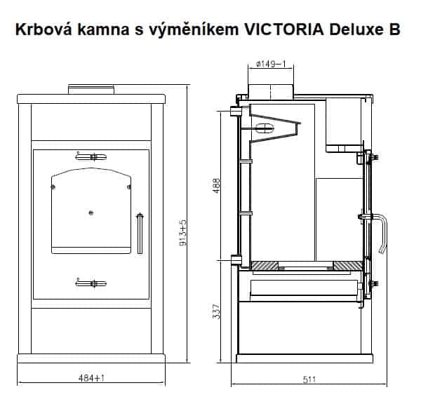 Victoria - Kaminofen mit Wärmetauscher VICTORIA Deluxe B - LÍBI ELEKTRO