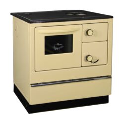 Festbrennstoffofen THORMA ÖKONOM 85 FIKO De Luxe, creme / beige Emaille / links
