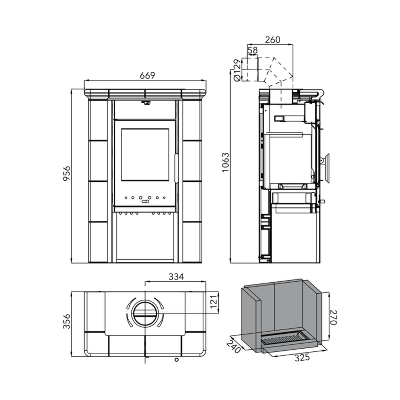 HAAS+SOHN - Kachelofen HAAS+SOHN ČIČMANY, Ofen Elfenbein/Oliv - LÍBI ELEKTRO