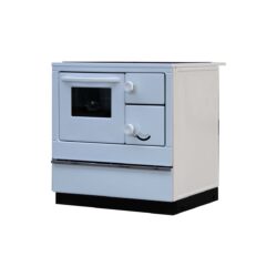 THORMA – Festbrennstoffofen THORMA ÖKONOM 85 FIKO De Luxe, weiße Emaille / links – LÍBI ELEKTRO