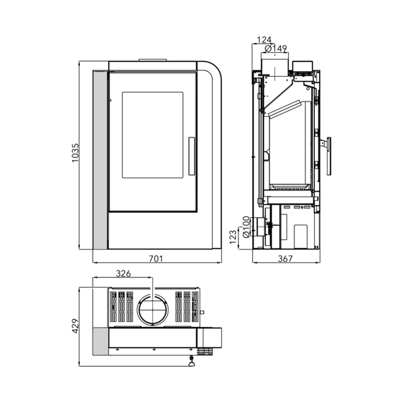 HAAS+SOHN - HAAS+SOHN NORDBY Kaminofen, schwarz/Woodstone Prestige - LÍBI ELEKTRO
