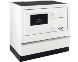 THORMA - Festbrennstoffofen THORMA ÖKONOM 75 FIKO De Luxe, weiß emailliert / links - LÍBI ELEKTRO