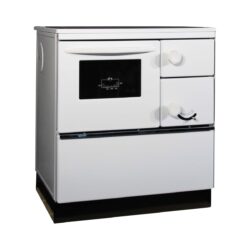 THORMA - Festbrennstoffofen THORMA ÖKONOM 75 FIKO De Luxe, weiß emailliert / links - LÍBI ELEKTRO