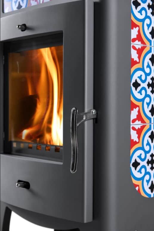 THORMA - Kaminofen THORMA TORINO, graue / orientalische Keramik - LÍBI ELEKTRO