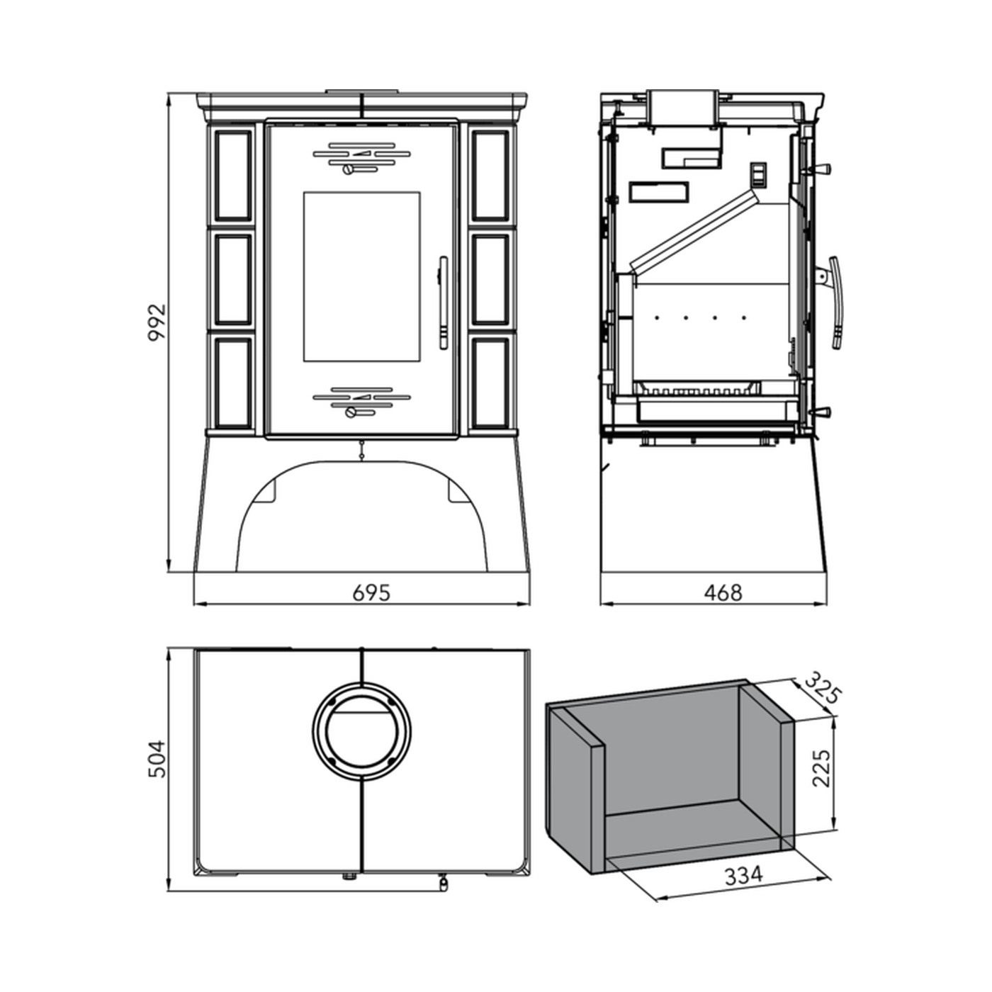 HAAS+SOHN - Kachelofen HAAS+SOHN EMPOLI, brauner Ofen, weißer Sockel - LÍBI ELEKTRO