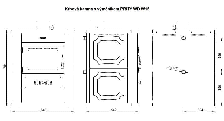 Prity - Kaminofen mit Warmwassertauscher PRITY WD W15 - LÍBI ELEKTRO