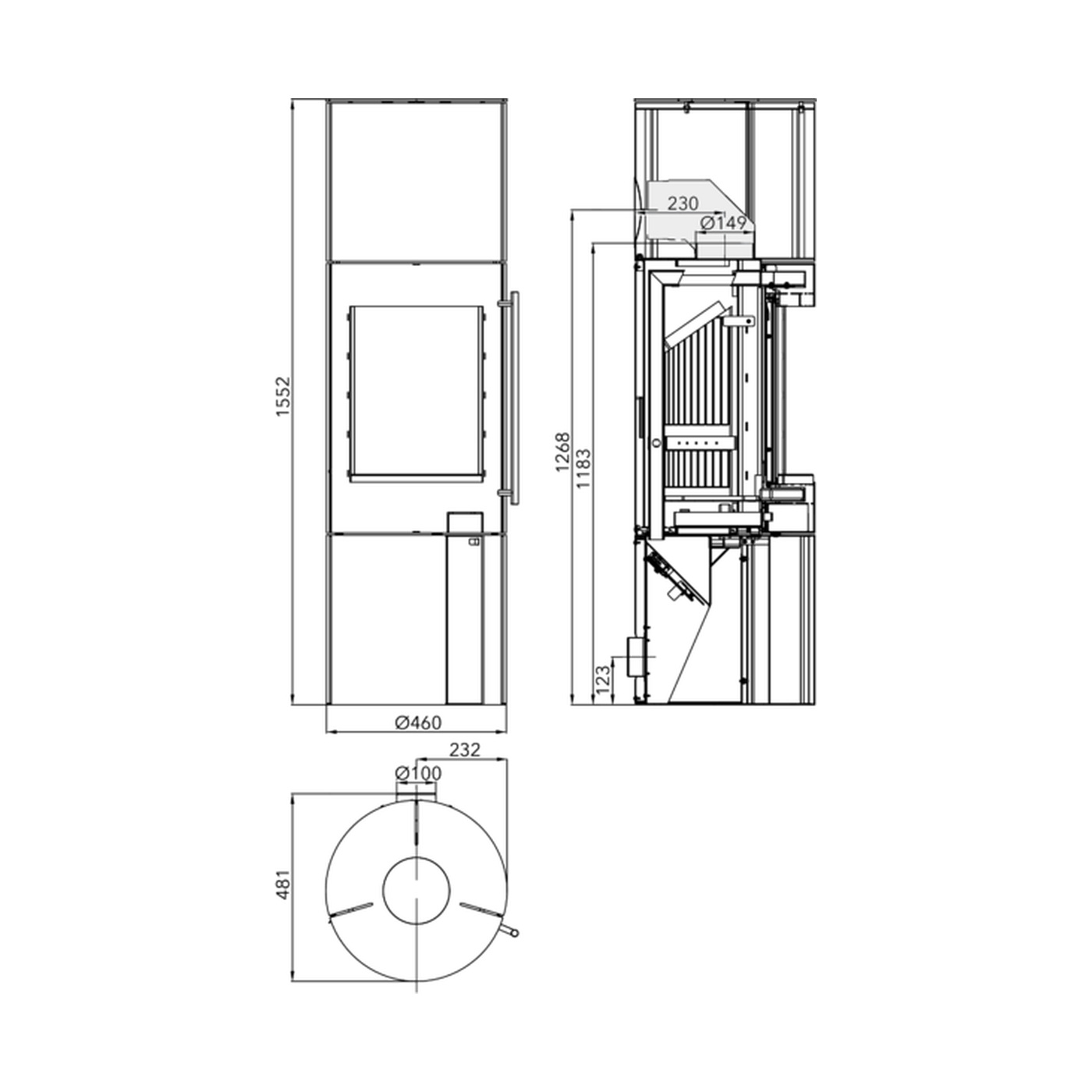 HAAS+SOHN - Kaminofen HAAS+SOHN OVALIS grande, schwarz - LÍBI ELEKTRO