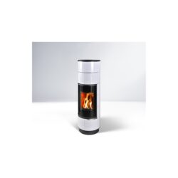 THORMA - THORMA DELIA PLUS Kachelofen, schwarz/weiße Keramik - LÍBI ELEKTRO